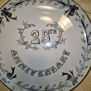 Lefton Black and White 25th Anniversary Plate